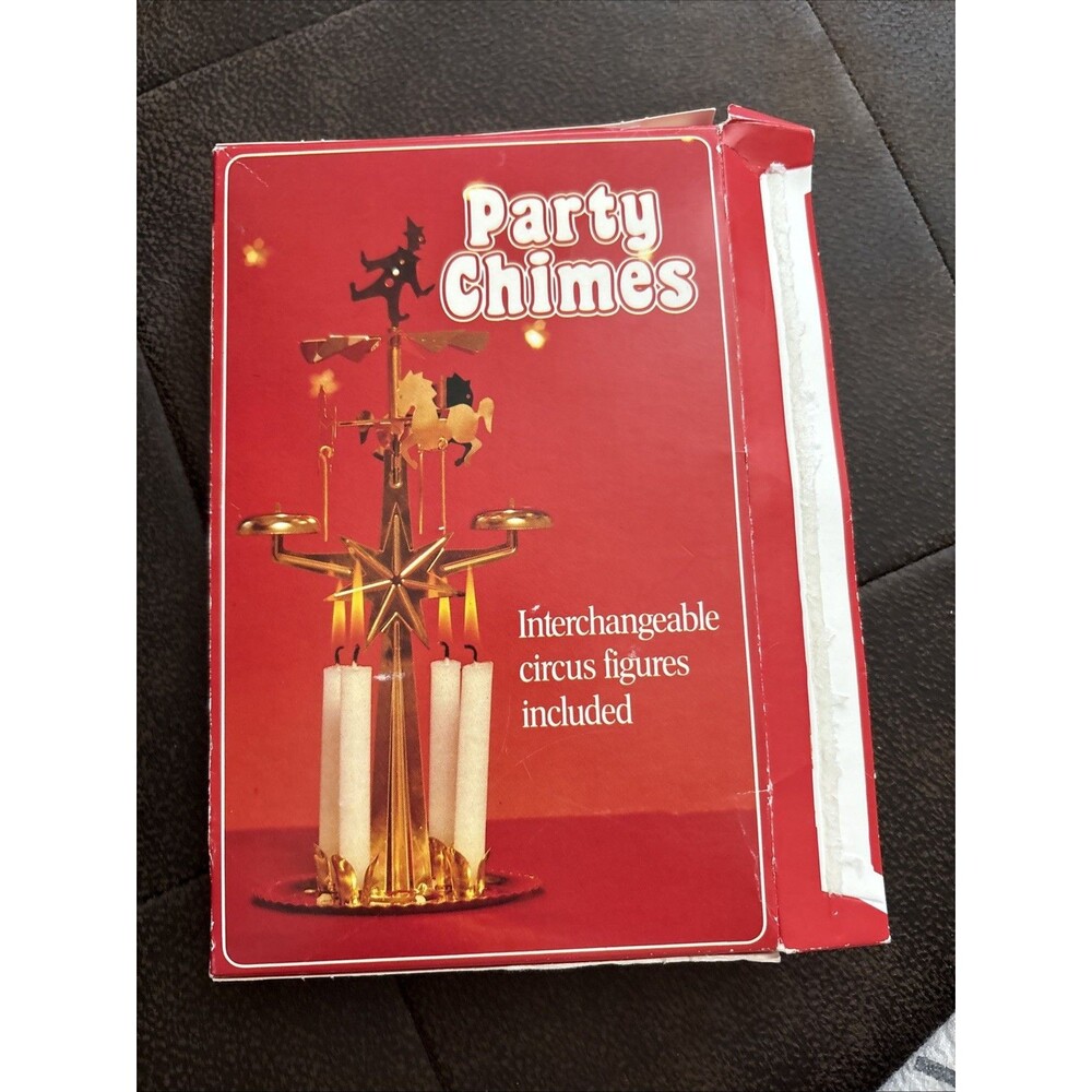 2-in-1 Angel Chimes & Party Chimes Vtg Brass Candle Carousel Christmas Sweden
